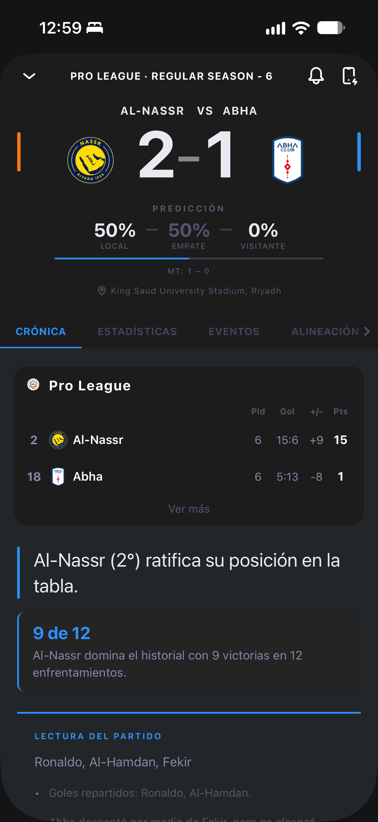 Cada jugada, en tiempo real